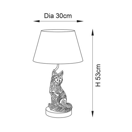 Endon 106796 - Galda lampa FOX 1xE14/6W/230V melna/misiņš