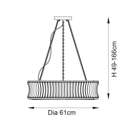 Endon 106811 - zeltaina lustra ar ķēdi, 6x E14/6W/230V