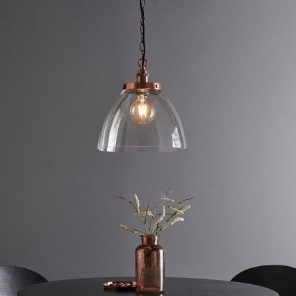 Endon 106895 - Lustra uz ķēdes HANSEN 1xE27/10W/230V, vara krāsā