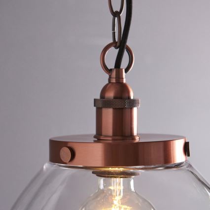 Endon 106895 - Lustra uz ķēdes HANSEN 1xE27/10W/230V, vara krāsā