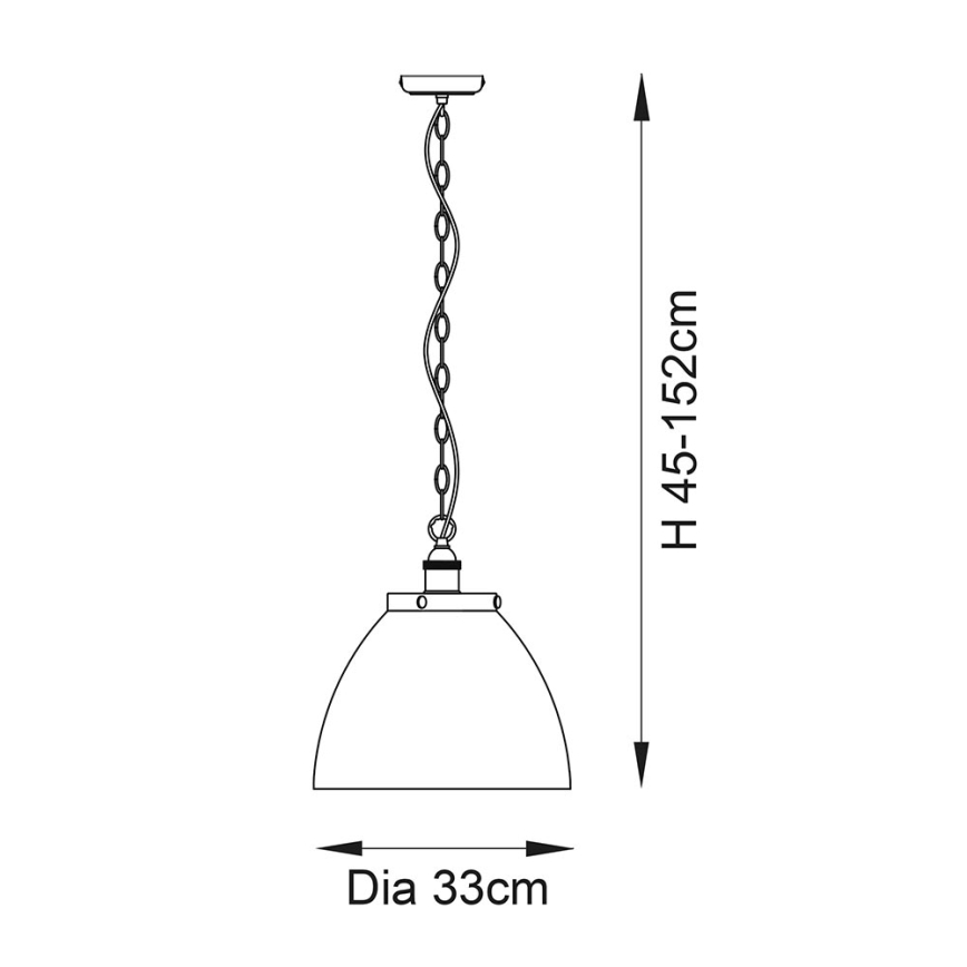 Endon 106895 - Lustra uz ķēdes HANSEN 1xE27/10W/230V, vara krāsā