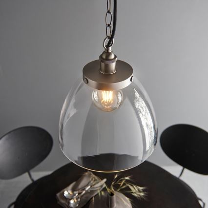 Endon 106896 - Pakaramā lustra ar ķēdi HANSEN 1xE27/10W/230V, matēts hroms