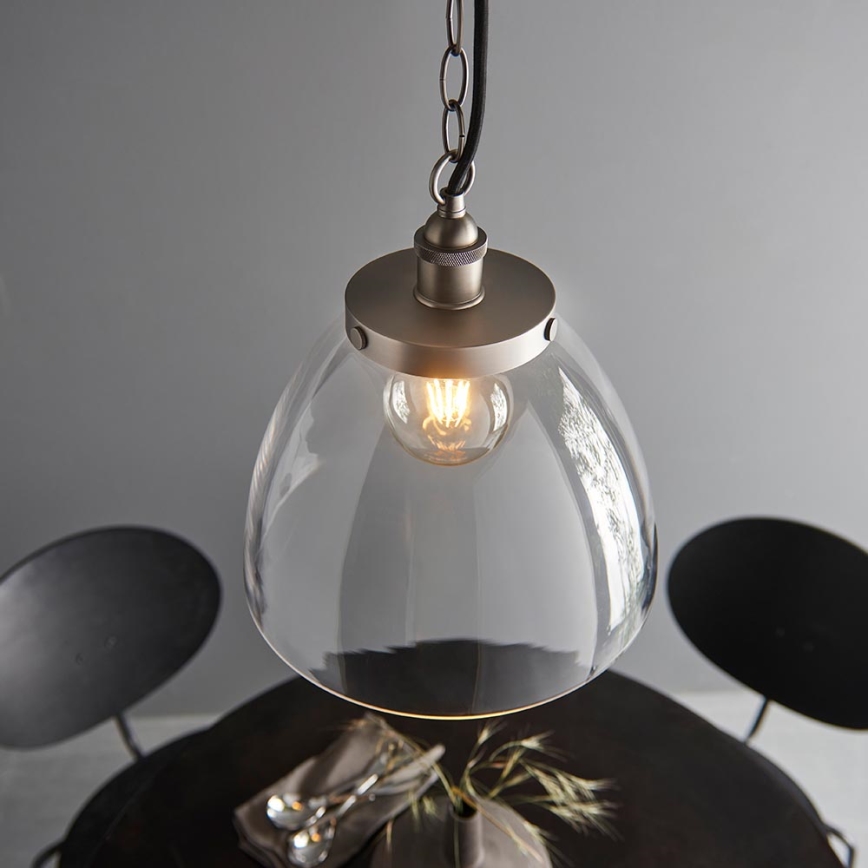 Endon 106896 - Pakaramā lustra ar ķēdi HANSEN 1xE27/10W/230V, matēts hroms