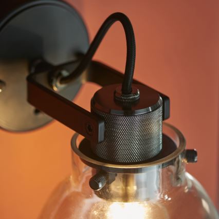 Endon 107011 - Sienas spota lampa URBAN 1xE27/10W/230V melna/dūmakaini melna