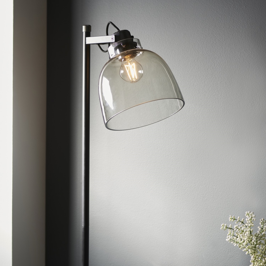 Endon 107013 - Grīdas stāvlampa URBAN 1xE27/10W/230V melna/dūmakains