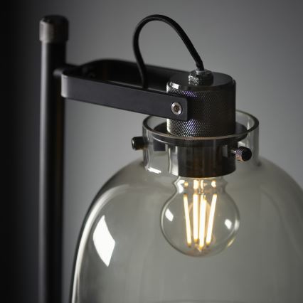 Endon 107013 - Grīdas stāvlampa URBAN 1xE27/10W/230V melna/dūmakains