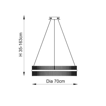Endon 107108 - LED lustra uz troses LED/56W/230V 3000K spīdīgs hroms