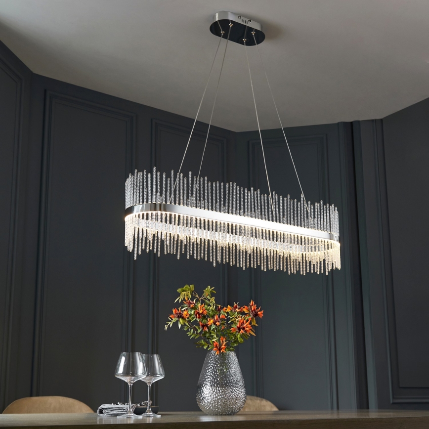 Endon 107109 - LED lustra uz troses LED/47W/230V 3000K spīdīgs hroms