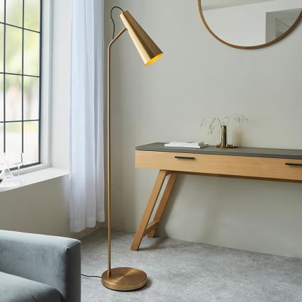Endon 107528 - Grīdas lampa KARNA 1xE27/10W/230V misiņš