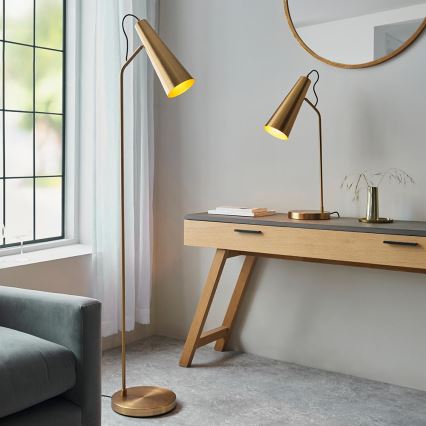 Endon 107528 - Grīdas lampa KARNA 1xE27/10W/230V misiņš