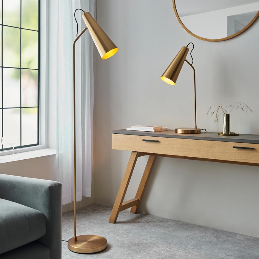 Endon 107528 - Grīdas lampa KARNA 1xE27/10W/230V misiņš