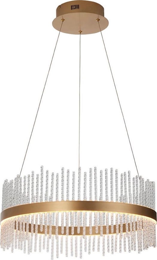 Endon 107671 - LED Aptumšojama lustra ar auklu ADRIEL LED/41W/230V 3000K d. 51 cm zelta/caurspīdīga