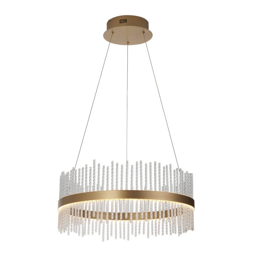 Endon 107671 - LED Aptumšojama lustra ar auklu ADRIEL LED/41W/230V 3000K d. 51 cm zelta/caurspīdīga