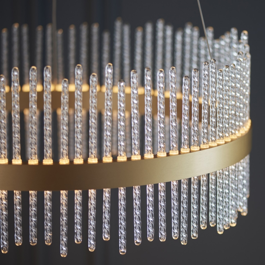Endon 107671 - LED Aptumšojama lustra ar auklu ADRIEL LED/41W/230V 3000K d. 51 cm zelta/caurspīdīga