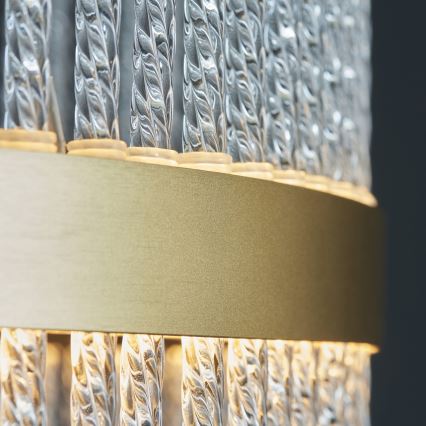 Endon 107671 - LED Aptumšojama lustra ar auklu ADRIEL LED/41W/230V 3000K d. 51 cm zelta/caurspīdīga