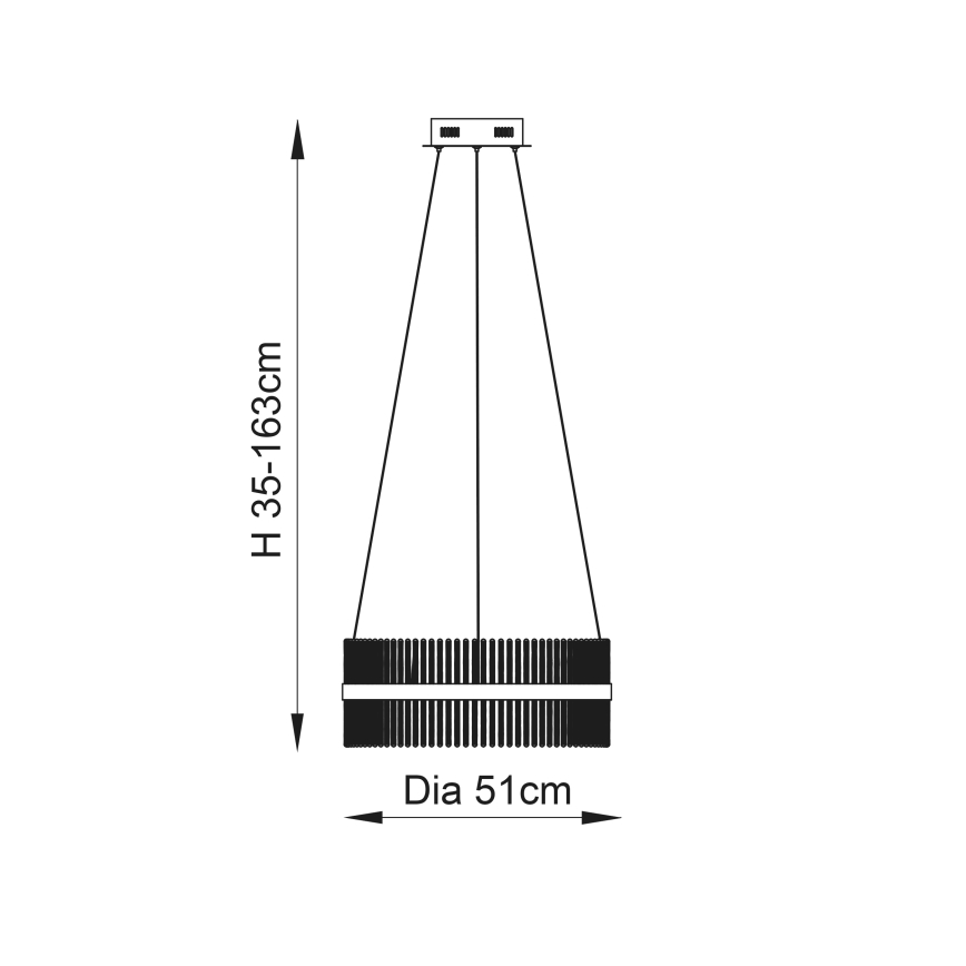 Endon 107671 - LED Aptumšojama lustra ar auklu ADRIEL LED/41W/230V 3000K d. 51 cm zelta/caurspīdīga