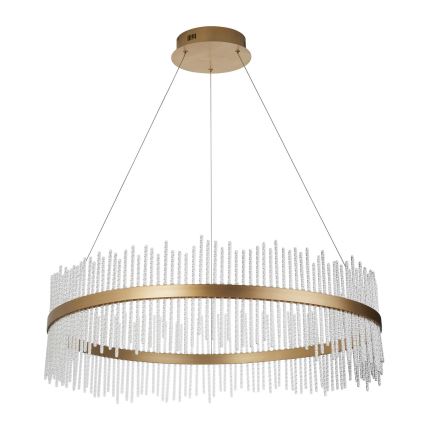 Endon 107672 - LED regulējama lustra uz troses ADRIEL LED/83W/230V 3000K Ø 89 cm zelta/caurspīdīga