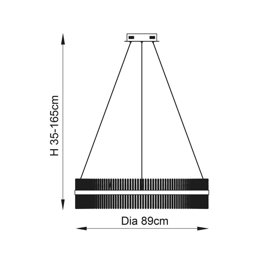 Endon 107672 - LED regulējama lustra uz troses ADRIEL LED/83W/230V 3000K Ø 89 cm zelta/caurspīdīga