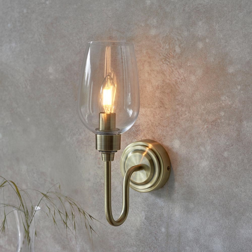 Endon 107792 - Sienas lampa STOURTON 1xE14/6W/230V misiņš