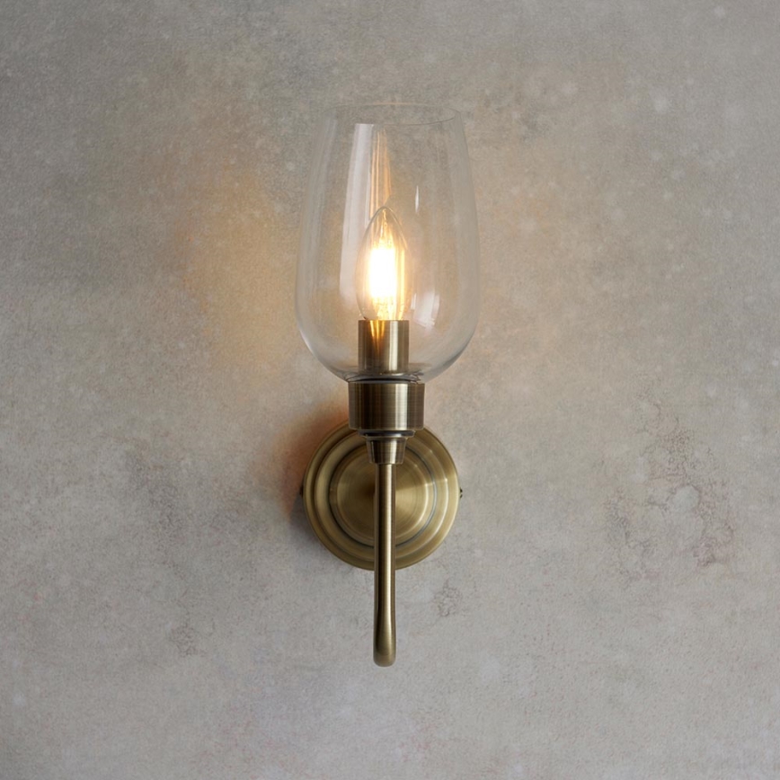 Endon 107792 - Sienas lampa STOURTON 1xE14/6W/230V misiņš