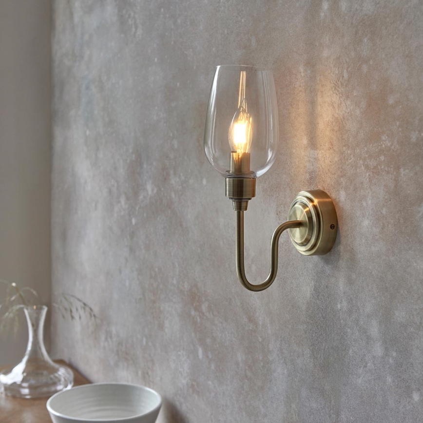 Endon 107792 - Sienas lampa STOURTON 1xE14/6W/230V misiņš