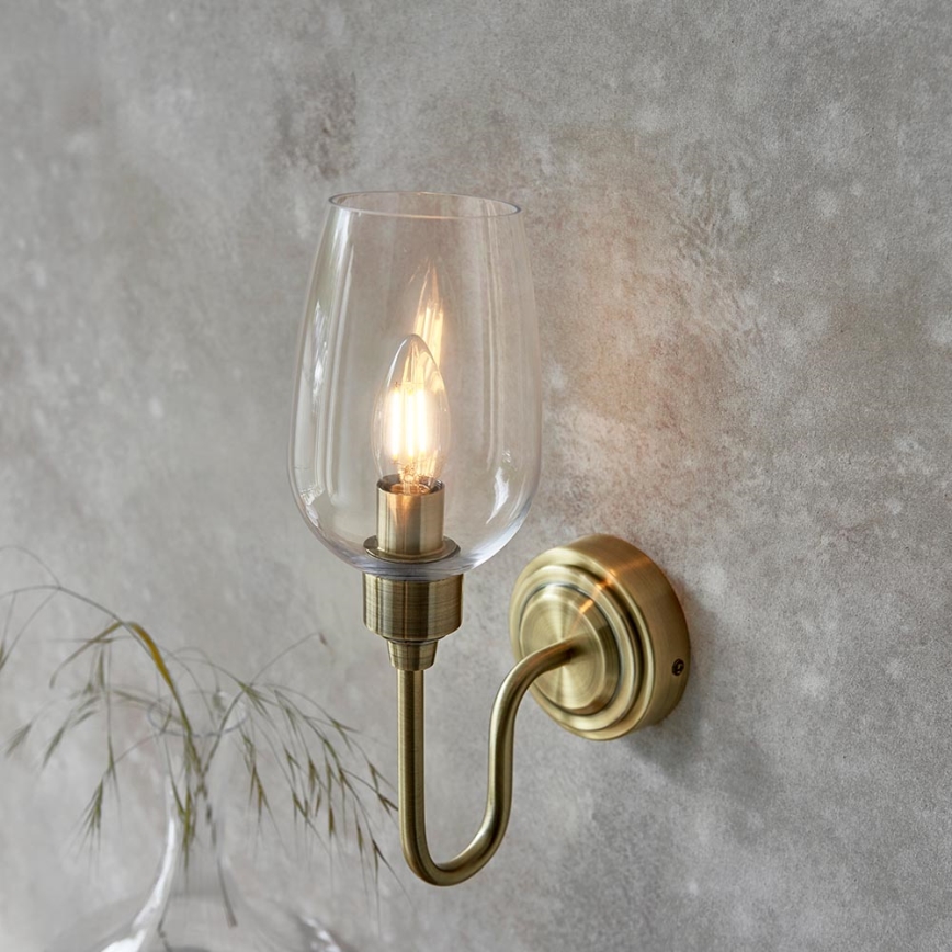 Endon 107792 - Sienas lampa STOURTON 1xE14/6W/230V misiņš