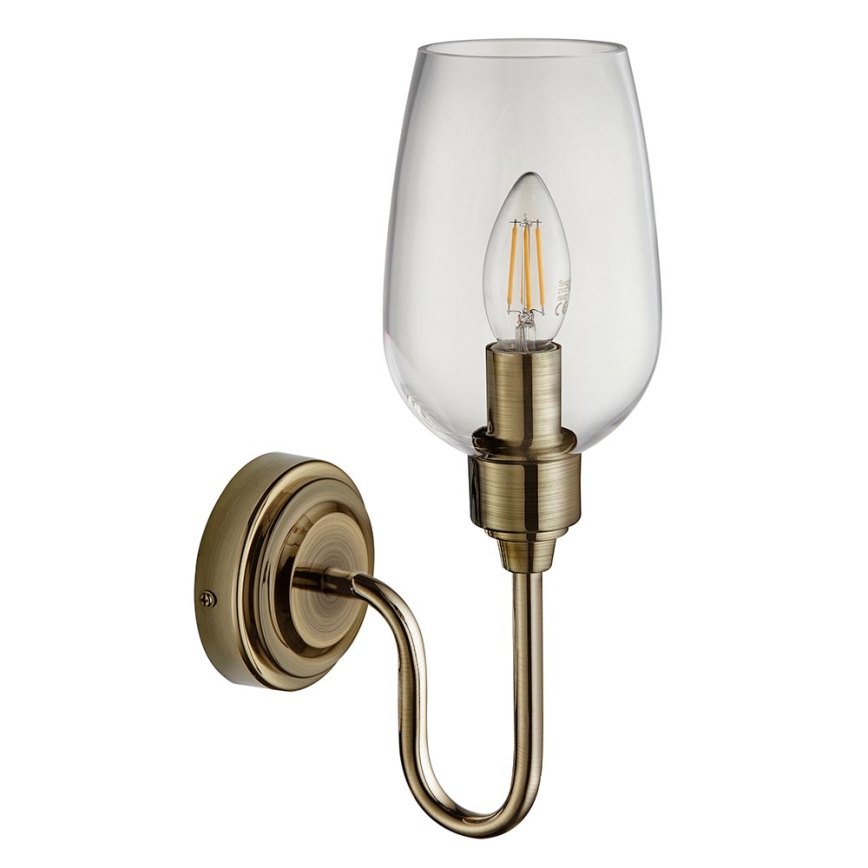 Endon 107792 - Sienas lampa STOURTON 1xE14/6W/230V misiņš