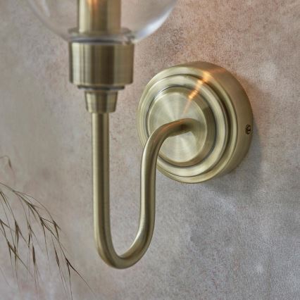 Endon 107792 - Sienas lampa STOURTON 1xE14/6W/230V misiņš