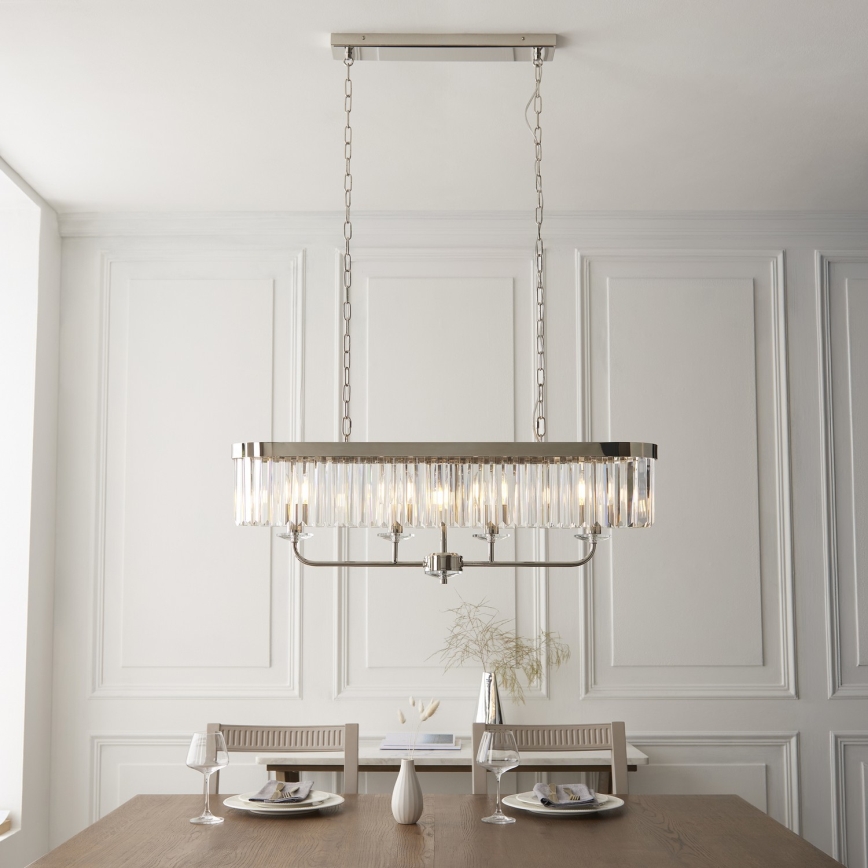 Endon 109058 - eleganta ķēdē pakaramā lustra 4xE14/6W/230V, spīdīgs hroms