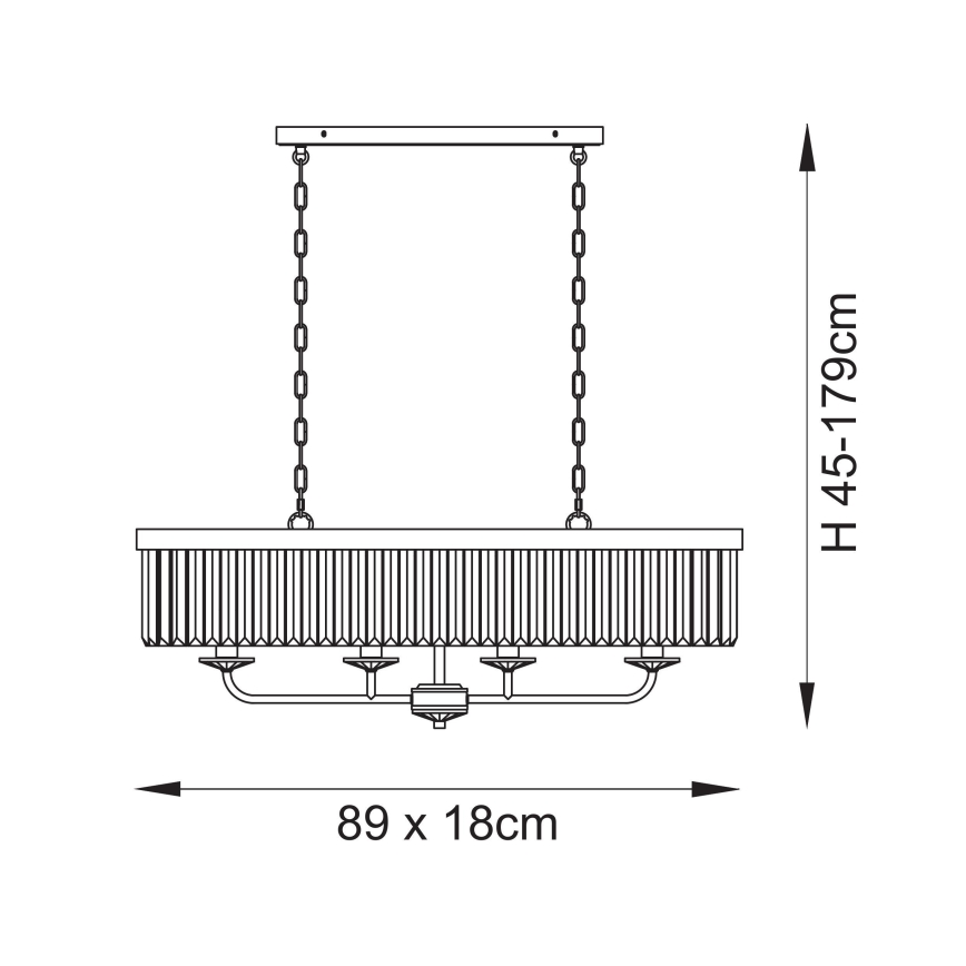 Endon 109058 - eleganta ķēdē pakaramā lustra 4xE14/6W/230V, spīdīgs hroms
