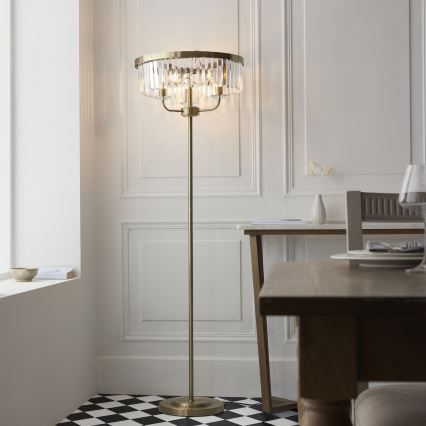 Endon 110644 - Grīdas stāvlampa CHESTERFIELD 3xE14/6W/230V misiņš
