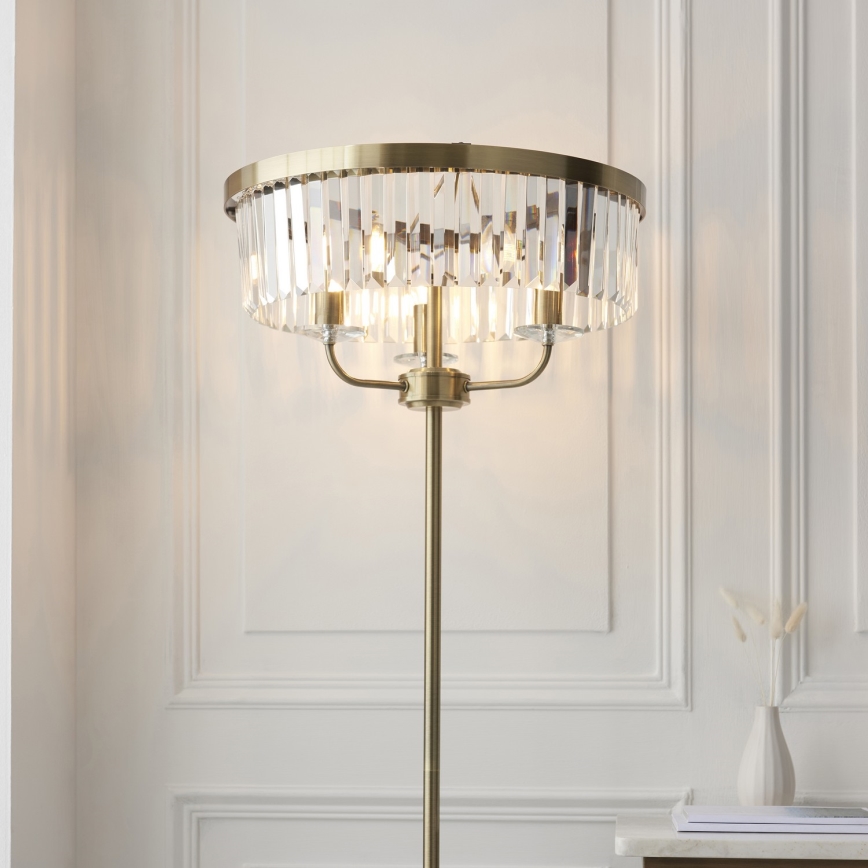 Endon 110644 - Grīdas stāvlampa CHESTERFIELD 3xE14/6W/230V misiņš