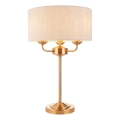 Endon 110721 - Galda lampa HIGHCLERE 3xE14/18W/230V bēša/misiņš d. 32 cm