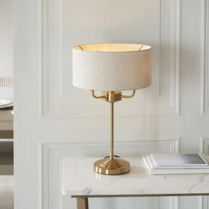 Endon 110721 - Galda lampa HIGHCLERE 3xE14/18W/230V bēša/misiņš