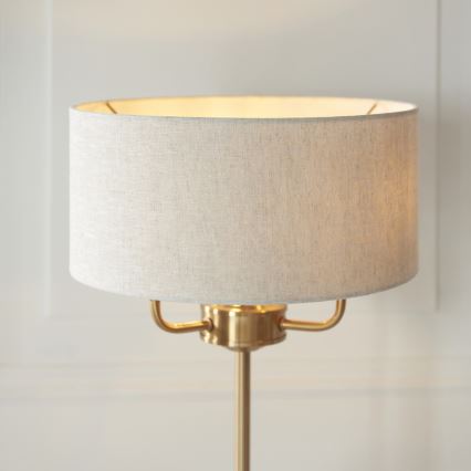 Endon 110721 - Galda lampa HIGHCLERE 3xE14/18W/230V bēša/misiņš