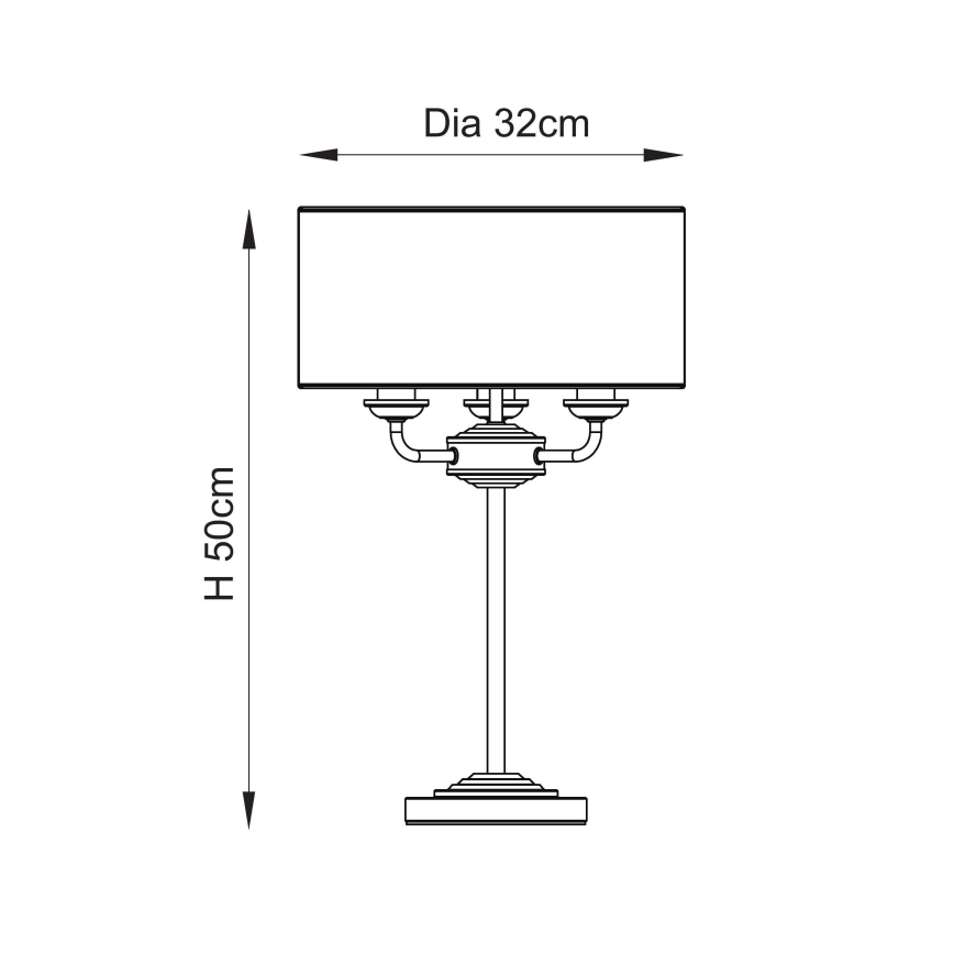 Endon 110721 - Galda lampa HIGHCLERE 3xE14/18W/230V bēša/misiņš
