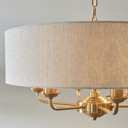 Endon 110722 - Lustra ar ķēdi HIGHCLERE 6xE14/6W/230V bēša/misiņš d. 55 cm