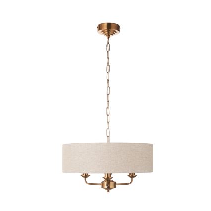 Endon 110723 - Lustra ar ķēdi HIGHCLERE 3xE14/40W/230V bēša/misiņš