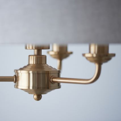 Endon 110723 - Lustra ar ķēdi HIGHCLERE 3xE14/40W/230V bēša/misiņš