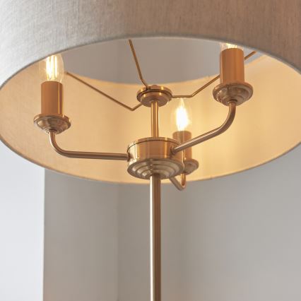 Endon 110724 - Grīdas stāvlampa HIGHCLERE 1xE14/40W/230V bēša/misiņš