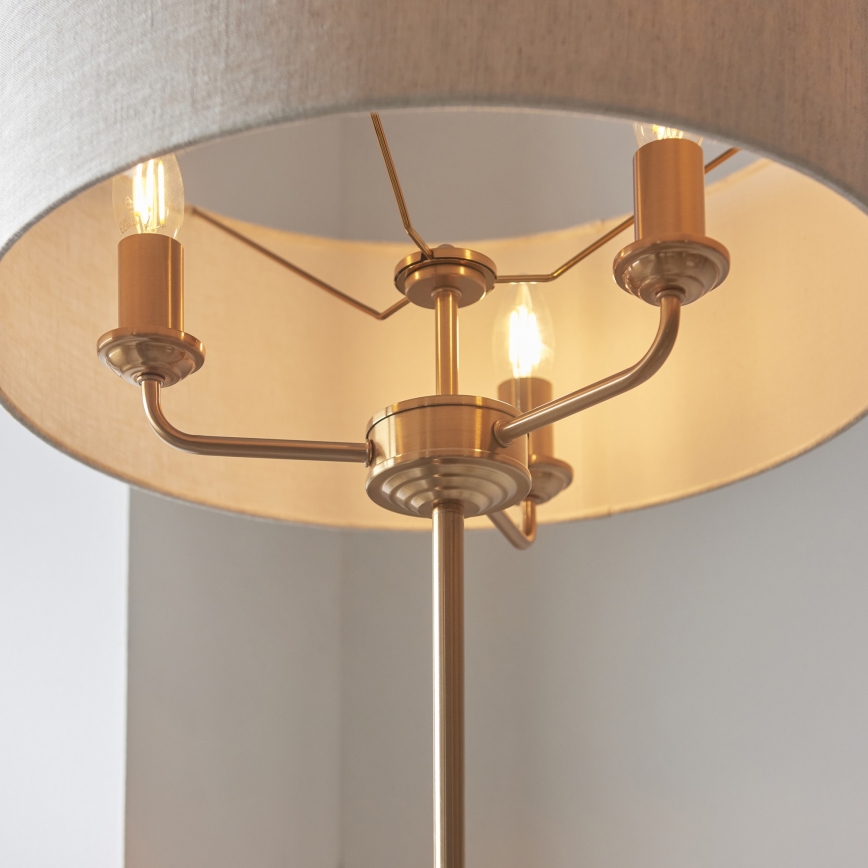 Endon 110724 - Grīdas stāvlampa HIGHCLERE 1xE14/40W/230V bēša/misiņš