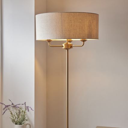 Endon 110724 - Grīdas stāvlampa HIGHCLERE 1xE14/40W/230V bēša/misiņš