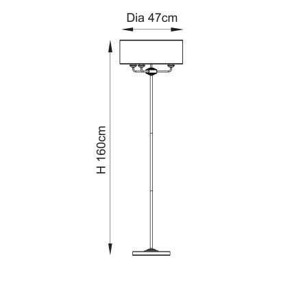 Endon 110724 - Grīdas stāvlampa HIGHCLERE 1xE14/40W/230V bēša/misiņš