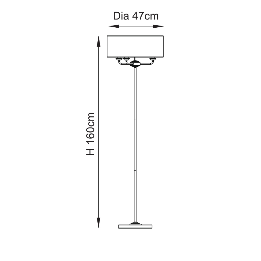 Endon 110724 - Grīdas stāvlampa HIGHCLERE 1xE14/40W/230V bēša/misiņš