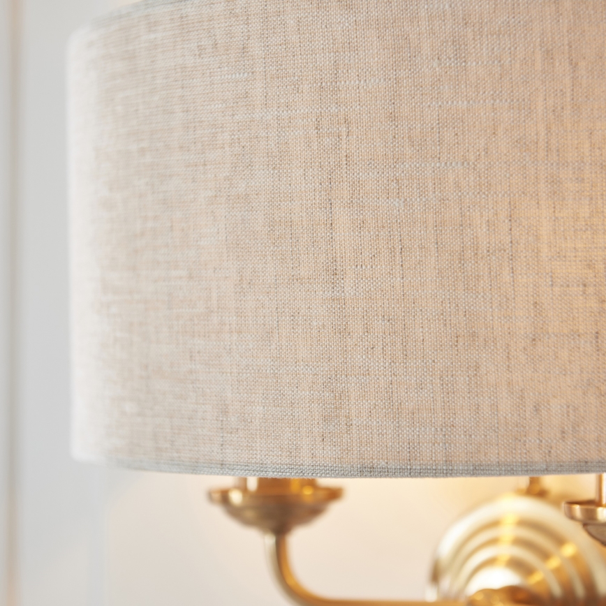 Endon 110726 - Sienas lampa HIGHCLERE 2xE14/40W/230V bēša/misiņš