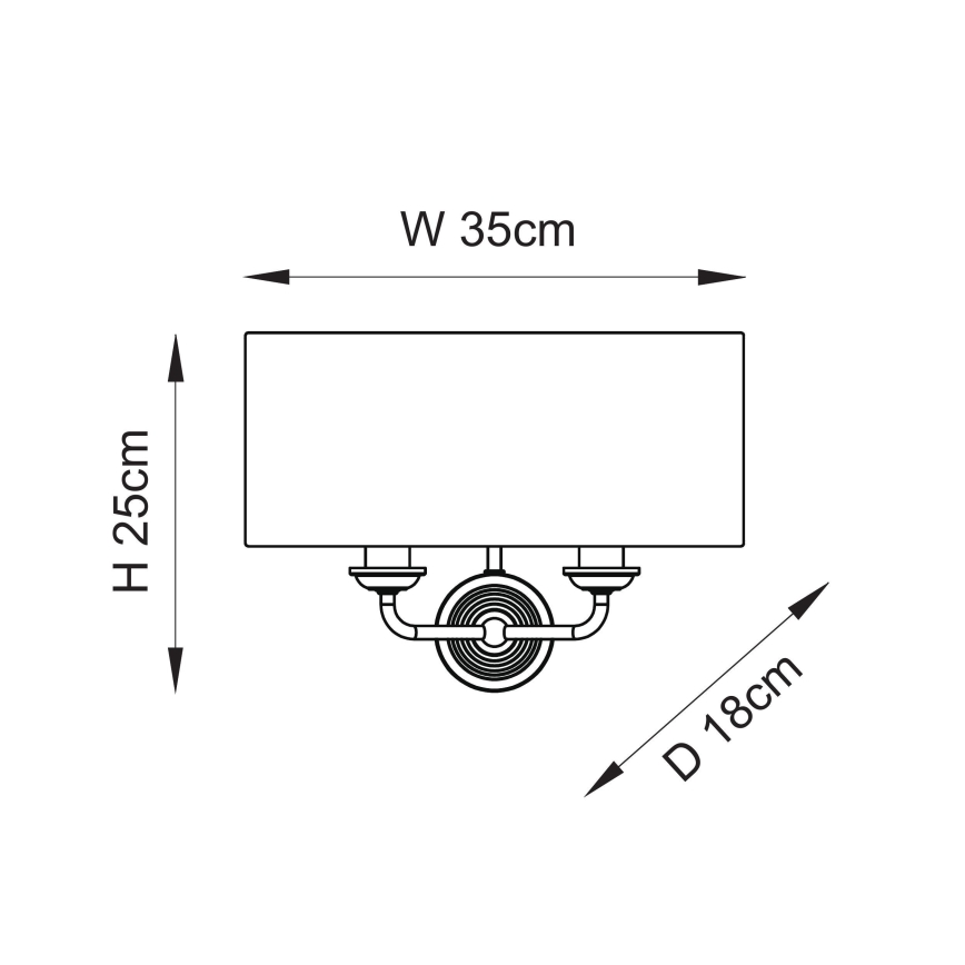Endon 110726 - Sienas lampa HIGHCLERE 2xE14/40W/230V bēša/misiņš