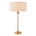 Endon 110728 - Galda lampa HIGHCLERE 1xE14/7W/230V bēša/misiņa, Ø 25 cm