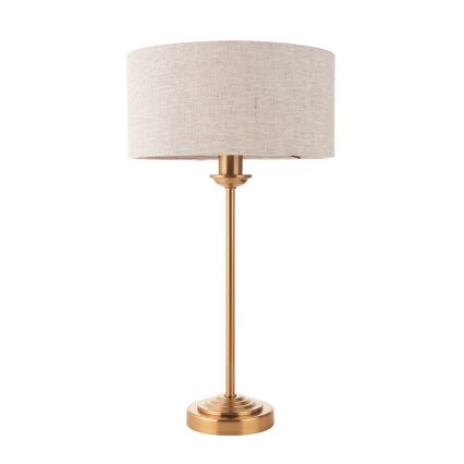 Endon 110728 - Galda lampa HIGHCLERE 1xE14/7W/230V bēša/misiņa, Ø 25 cm