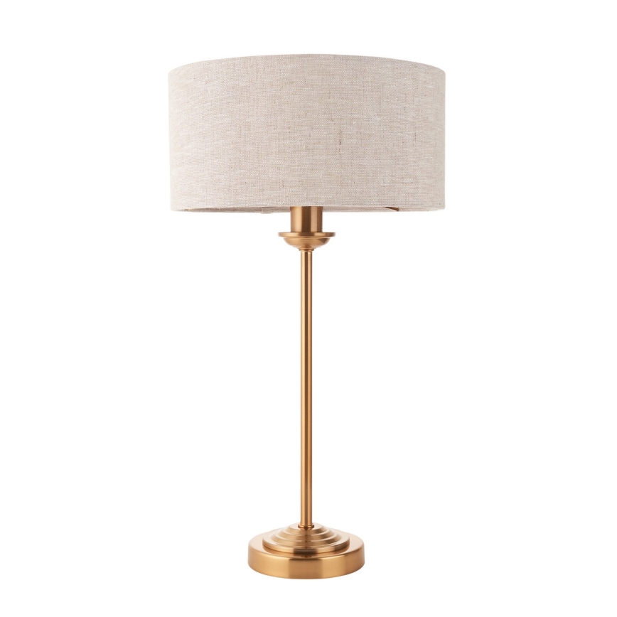 Endon 110728 - Galda lampa HIGHCLERE 1xE14/7W/230V bēša/misiņa, Ø 25 cm