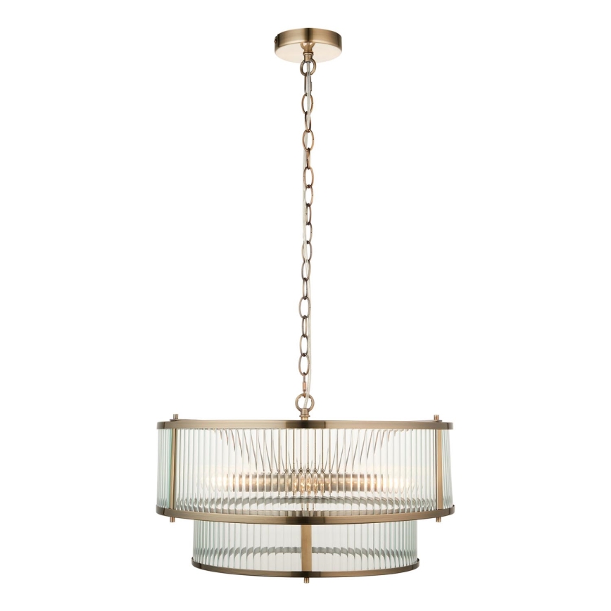 Endon 110944 - RIDGETON piekaramā lustra uz ķēdes 5xE14/6W/230V misiņš
